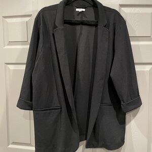 Women's Black Open Front Blazer